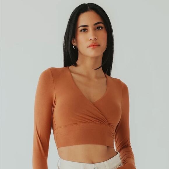 Klassy Network Tops - Klassy Network long sleeve brami wrap crop top